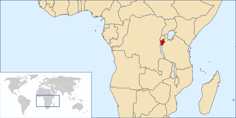 Burundi - umístnění na mapě světa